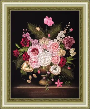 Needlework,DIY Ribbon Cross stitch Set for Embroidery kit,noble vase peony flowers ribbon Cross-Stitch handwork home wall decor
Needlework,DIY Ribbon Cross stitch Set for Embroidery kit,noble vase peony flowers ribbon Cross-Stitch handwork home wall decor