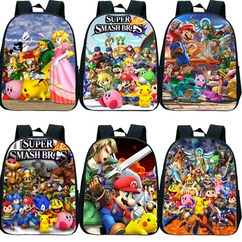 

New Hot Super Mario Smash Bros Children School Bag Baby Small School Bags Kindergarten Schoolbag Cute Kids Backpacks Kawaii