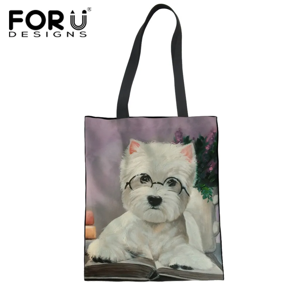 FORUDESIGNS Women Canvas Handbag Cute Westie Printed Female Shoulder Bag Ladies Beach Bag Women Canvas Tote Shopping Handbags
FORUDESIGNS Women Canvas Handbag Cute Westie Printed Female Shoulder Bag Ladies Beach Bag Women Canvas Tote Shopping Handbags