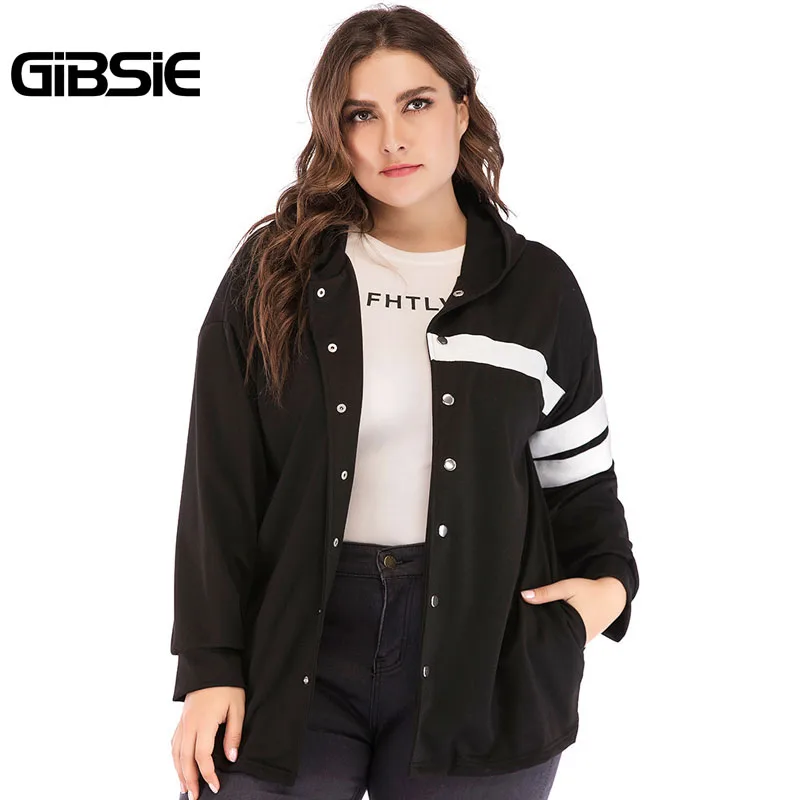 GIBSIE Fashion Striped Long Sleeve Hooded Jacket Coat 2019 Spring Autumn Women Casual Pocket Outwear Top Female Plus Size 4XL
GIBSIE Fashion Striped Long Sleeve Hooded Jacket Coat 2019 Spring Autumn Women Casual Pocket Outwear Top Female Plus Size 4XL