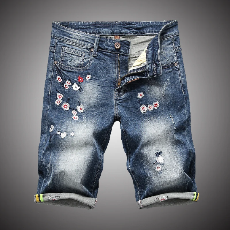 Men's Flower Embroidery Denim Shorts 2019 Summer Blue Jeans Shorts Men Hip Hop Brand Designer Skinny Short Jeans Plus Size WY271
Men's Flower Embroidery Denim Shorts 2019 Summer Blue Jeans Shorts Men Hip Hop Brand Designer Skinny Short Jeans Plus Size WY271
