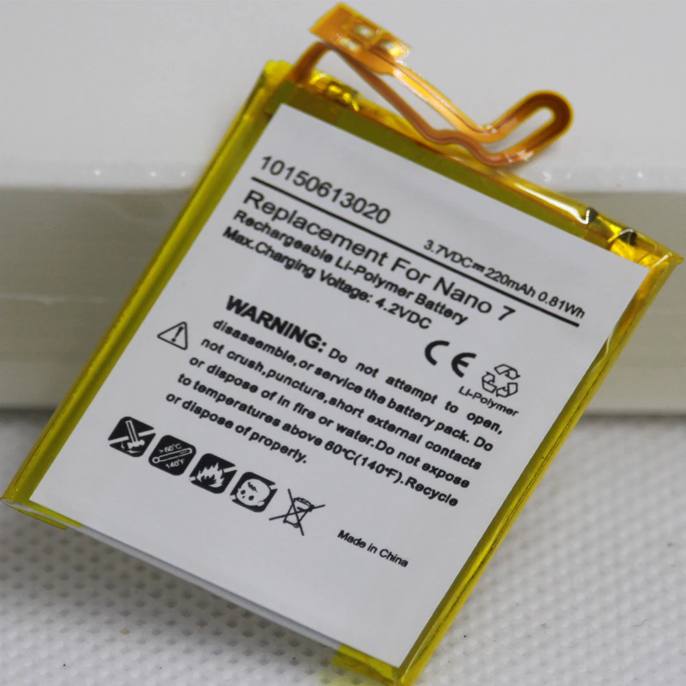 20 шт./лот 220 мАч внутренний литий ионный полимерный аккумулятор для iPod Nano 7th gen 7