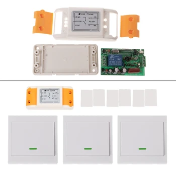 OOTDTY 315/433Mhz AC 220V 1CH RF Wireless Remote Control Switch 1 Receiver Module + 3 Wall Panel Transmitter Kit
OOTDTY 315/433Mhz AC 220V 1CH RF Wireless Remote Control Switch 1 Receiver Module + 3 Wall Panel Transmitter Kit
