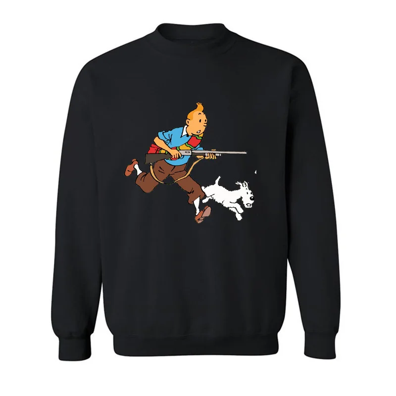 Winter Long Sleeve Sweatshirt Men Clothes Graphic Tintin With A Rifle Print Funny Hoodies Sweatshirts For Men
Winter Long Sleeve Sweatshirt Men Clothes Graphic Tintin With A Rifle Print Funny Hoodies Sweatshirts For Men