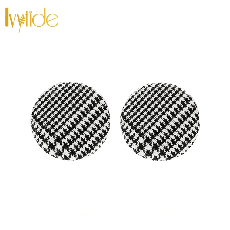 Lvytide Clip earrings Many choices black white yellow red Houndstooth fabric button earrings Round post clip earring 
Lvytide Clip earrings Many choices black white yellow red Houndstooth fabric button earrings Round post clip earring