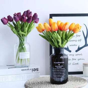 Modern Glass Vase+Artificial Flower Set Figurines Home Furnishings Decoration Crafts Livingroom Tulip Fake Flower Pot Ornaments
Modern Glass Vase+Artificial Flower Set Figurines Home Furnishings Decoration Crafts Livingroom Tulip Fake Flower Pot Ornaments