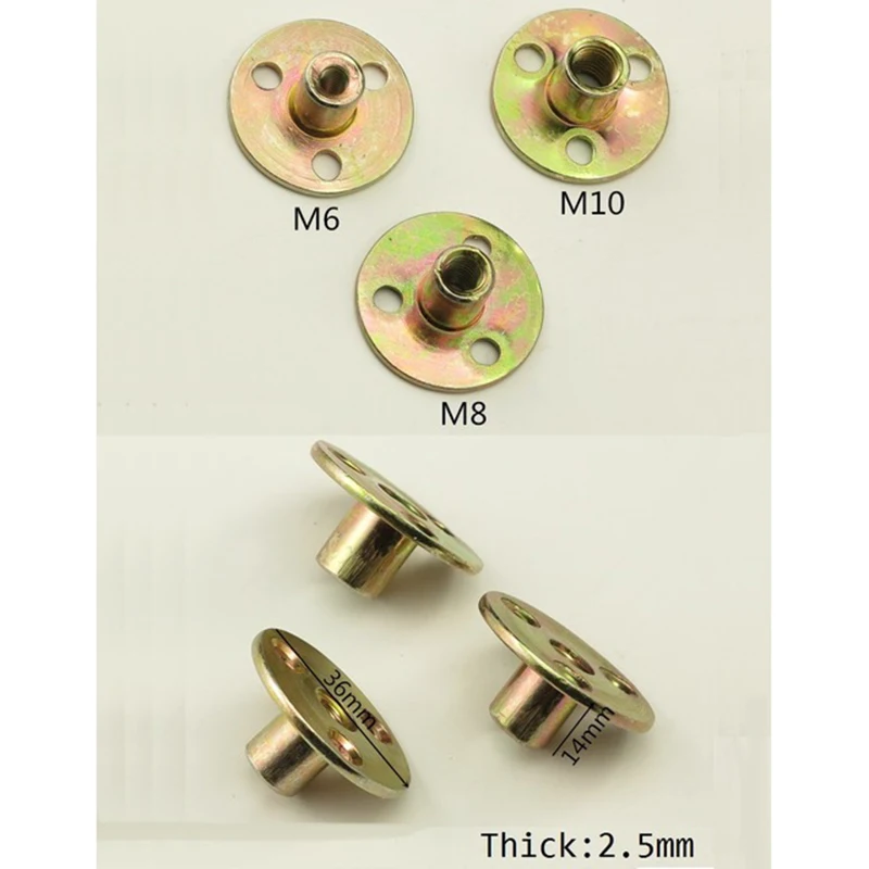 50Pcs Screw On T Tee Nut Connecting Flange Disc With M6 M8 M10 Nut For Sofa Bed Furniture Leg Connector
50Pcs Screw On T Tee Nut Connecting Flange Disc With M6 M8 M10 Nut For Sofa Bed Furniture Leg Connector