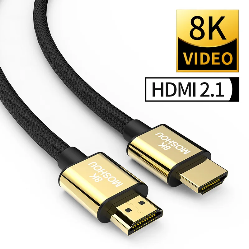 

HDMI 2.1 Cables 8K 60Hz 4K 120Hz 48Gbps bandwidth ARC MOSHOU Video Cord for Amplifier TV High Definition Multimedia Interface