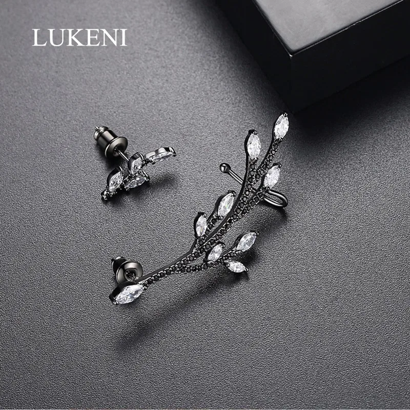 LUKENI New Design Personality Gun Black With White Cubic Zircon Asymmetric Tree Branch Earrings For Women Fashion Jewelry
LUKENI New Design Personality Gun Black With White Cubic Zircon Asymmetric Tree Branch Earrings For Women Fashion Jewelry