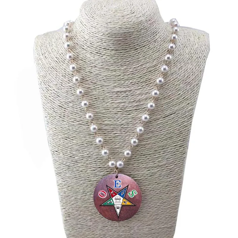 Topvekso masonic custom name necklace OES order of the eastern star Natural Wooden Disc pearl Pendent Necklace
Topvekso masonic custom name necklace OES order of the eastern star Natural Wooden Disc pearl Pendent Necklace