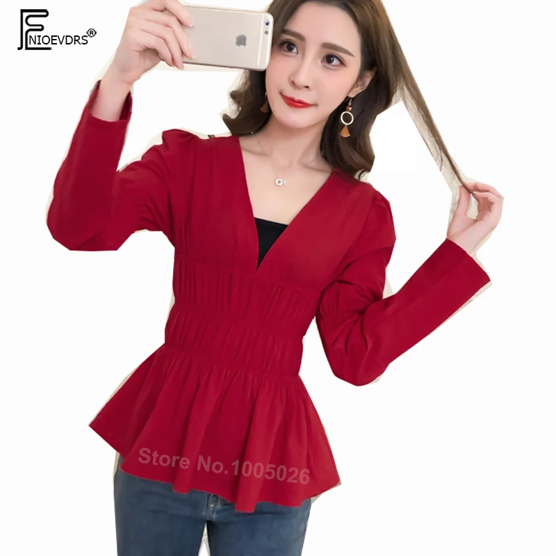 Autumn Fall Design Tops Women Long Sleeve Slim Elastic Waist Cute Sweet Peplum Top New Year Red Deep V Neck Blouse Shirts
Autumn Fall Design Tops Women Long Sleeve Slim Elastic Waist Cute Sweet Peplum Top New Year Red Deep V Neck Blouse Shirts