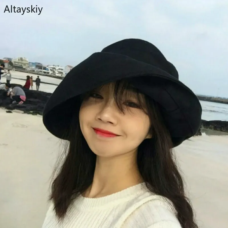 Bucket Hats Women Shading Sun Solid Girls All-match Leisure Chic Womens Outdoor Vacation High Quality Ladies Hat Students Summer
Bucket Hats Women Shading Sun Solid Girls All-match Leisure Chic Womens Outdoor Vacation High Quality Ladies Hat Students Summer