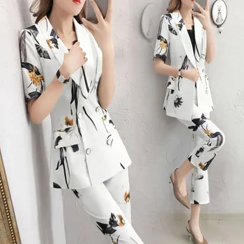 Floral Print Goddess Woman Suit Two Piece Set Year-old Female Costume Conjunto Feminino Ensemble Femme Survetement Pant Suit
Floral Print Goddess Woman Suit Two Piece Set Year-old Female Costume Conjunto Feminino Ensemble Femme Survetement Pant Suit