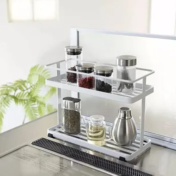 Double Layers Kitchen Storage Rack Metal Seasoning Shelf Bathroom Desktop Cosmetics Kitchenware Organizer Saving Space
Double Layers Kitchen Storage Rack Metal Seasoning Shelf Bathroom Desktop Cosmetics Kitchenware Organizer Saving Space