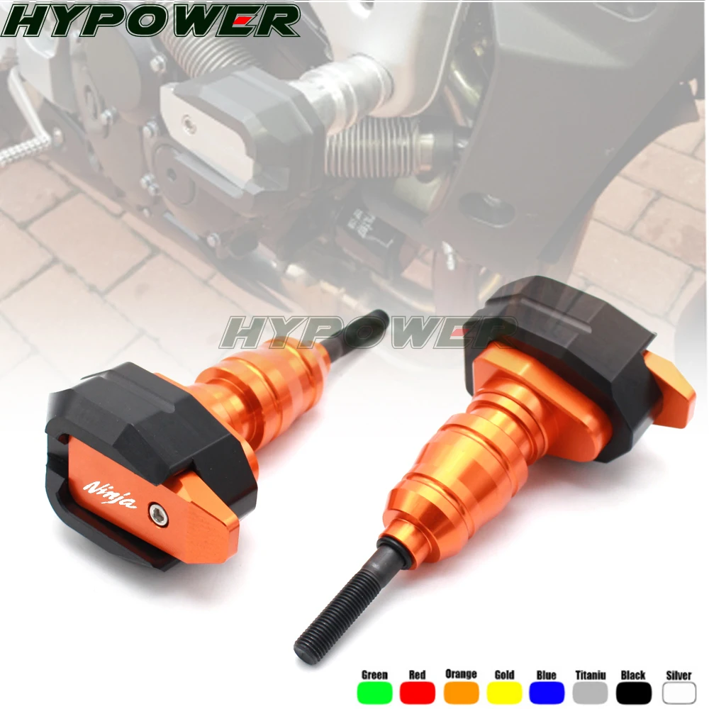 COPART Universal Motorcycle Frame Exhaust Sliders Anti Crash Pad Protector for Kawasaki ZX6R ZX10R ZX14R Ninja 250 300 Z800 Z900 Z650 Versys 650 1000