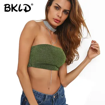 BKLD 2018 Summer New Fashion Women Sexy Bling Tube Tops Strapless Bra Wrapped Chest Tops Female Clubwear Party Tops Green Colors
BKLD 2018 Summer New Fashion Women Sexy Bling Tube Tops Strapless Bra Wrapped Chest Tops Female Clubwear Party Tops Green Colors