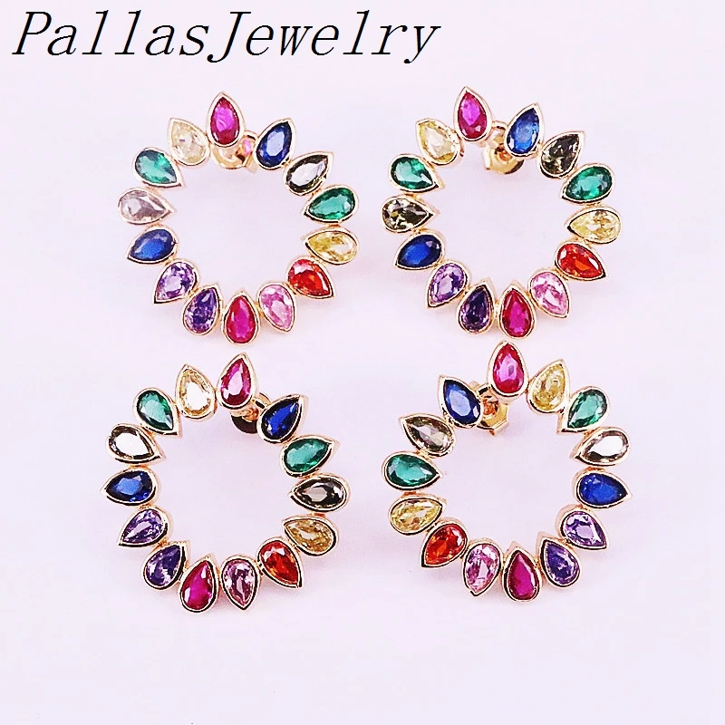 4Pairs fashion jewelry colorful drop cubic zirconia high quality Gold filled Flower circle stud earring
4Pairs fashion jewelry colorful drop cubic zirconia high quality Gold filled Flower circle stud earring