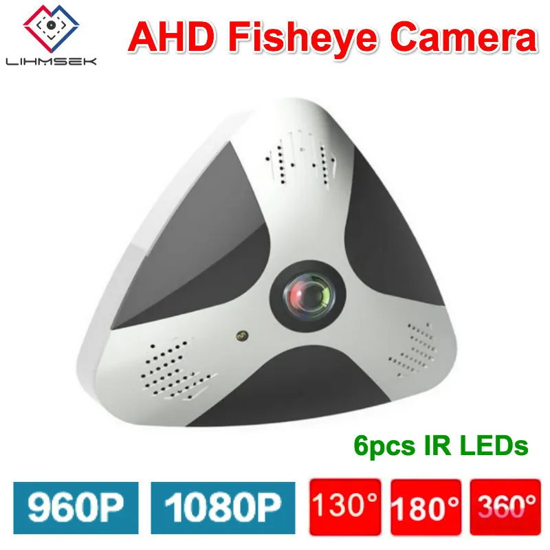 

Lihmsek Indoor HD Analog Fisheye Camera 1080P with 360 degree Panoramic Lens AHD Camera 1200TVLines 130 180 degree Security cam
