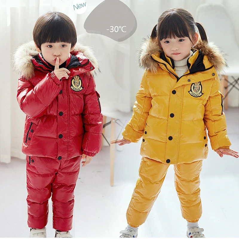 2019 Winter Boys Clothing Sets Real Fur Warm Girls Clothes Suits White Duck Down Jackets Overalls 7 Years Children Outfits
2019 Winter Boys Clothing Sets Real Fur Warm Girls Clothes Suits White Duck Down Jackets Overalls 7 Years Children Outfits