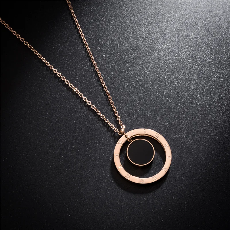 Titanium Steel New Black Shell Round Circle Necklace Rose Gold Engagement Wedding Necklaces For Women Christmas Gifts N18203
Titanium Steel New Black Shell Round Circle Necklace Rose Gold Engagement Wedding Necklaces For Women Christmas Gifts N18203