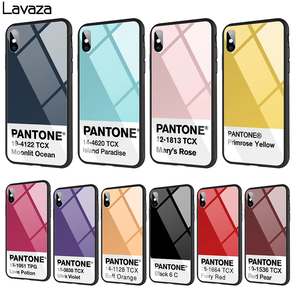 Чехол Lavaza Caliente Pantone из закаленного стекла ТПУ для iPhone XS Max XR X 8 7 6 6S Plus 5 5S SE |