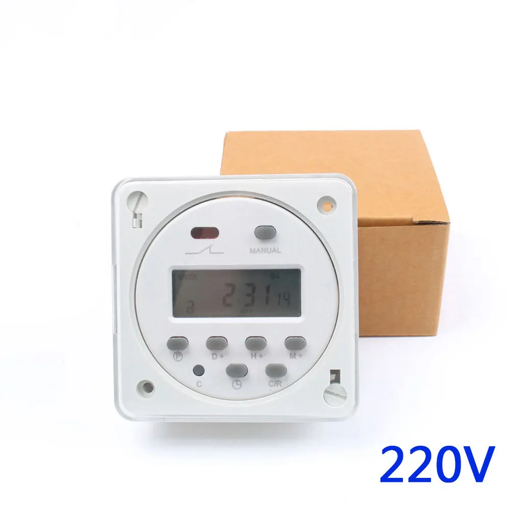 CN101A AC 220V 230V 240V 8A TO 16A Time Switch Relay TIMER 10A CN101 Digital LCD Power weekly Programmable with protective cover
CN101A AC 220V 230V 240V 8A TO 16A Time Switch Relay TIMER 10A CN101 Digital LCD Power weekly Programmable with protective cover