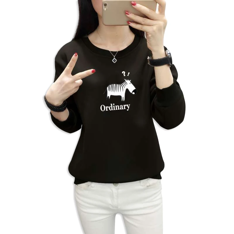 2018 New Korean Hot Round Neck Plus Velvet Hoodies Women Printing Cartoon Zebra Sweet Long-sleeved Casual Sweatshirt Women's Top
2018 New Korean Hot Round Neck Plus Velvet Hoodies Women Printing Cartoon Zebra Sweet Long-sleeved Casual Sweatshirt Women's Top