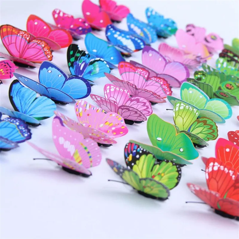 Stickers on the wall 3D DIY Decal Wall Sticker Home Decor Rainbow Butterfly Stickers Room Decor Drop shipping product X0719#30 14