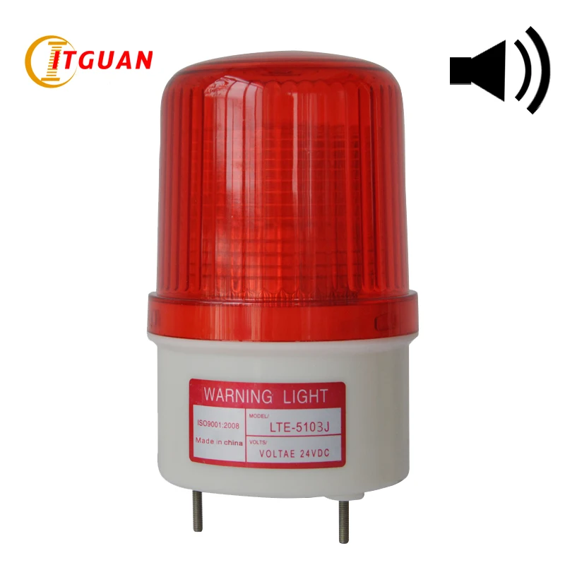 

LTE-5103J free shipping industrial high quality led strobe flashing red sound alarm light with buzzer 90dB