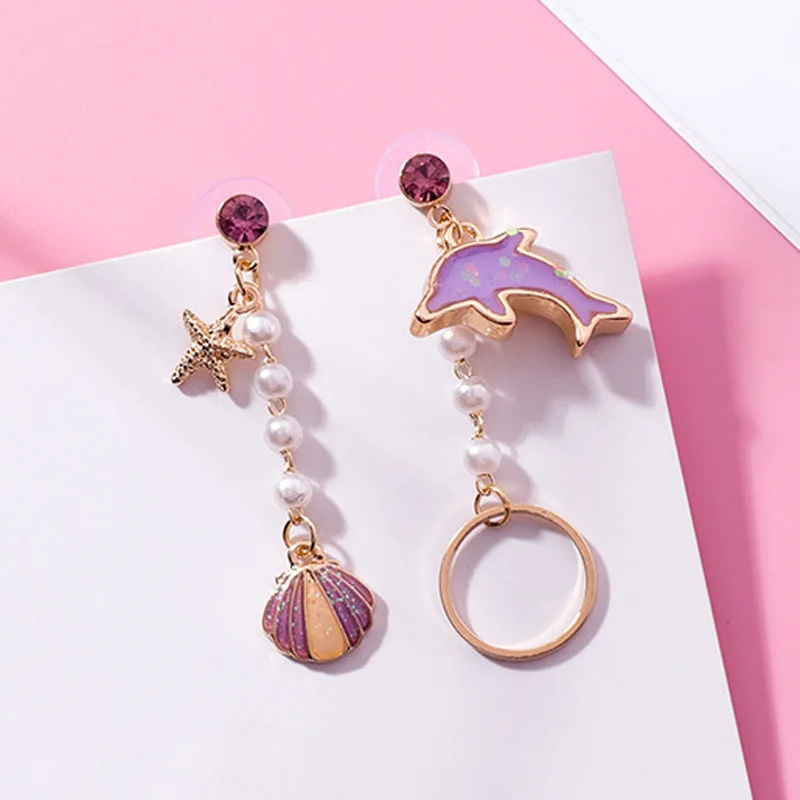 2018 Sweet Cute Rhinestone Colorful Dolphin Starfish Simulated Pearls Tassel Shell Circle Drop Earrings for Women Girls Jewelry
2018 Sweet Cute Rhinestone Colorful Dolphin Starfish Simulated Pearls Tassel Shell Circle Drop Earrings for Women Girls Jewelry