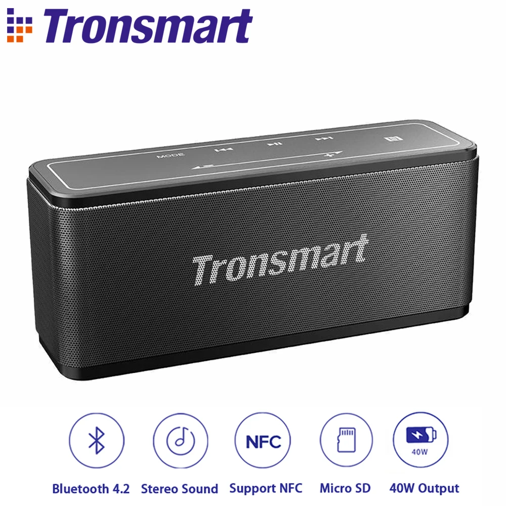 Original Tronsmart Element Mega Bluetooth Speaker Wireless Speaker 3D Sound TWS 40W Output NFC Portable Speaker MicroSD Card
Original Tronsmart Element Mega Bluetooth Speaker Wireless Speaker 3D Sound TWS 40W Output NFC Portable Speaker MicroSD Card