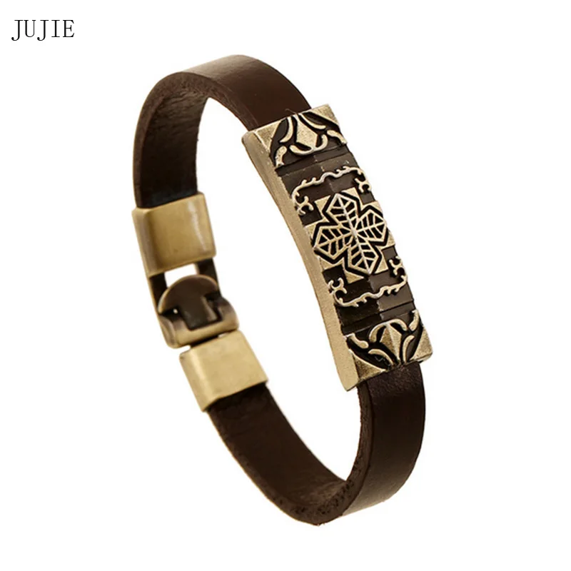 JUJIE Leather Bracelet Fashion Charm Leather Bracelet For Men Vintage Mysterious Sign Antique Gold Color Bracelets&Bangles
JUJIE Leather Bracelet Fashion Charm Leather Bracelet For Men Vintage Mysterious Sign Antique Gold Color Bracelets&Bangles