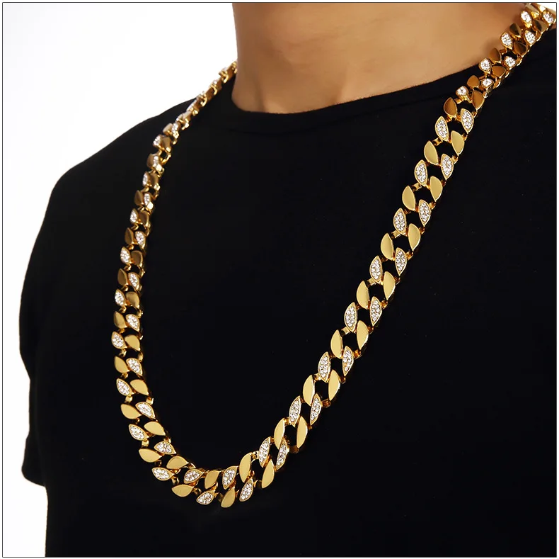 Hip Hop Bling Cuban Curb Chain Men Yellow Gold Filled Half Smooth Half Zirconia Necklace Male High Quality Gift
Hip Hop Bling Cuban Curb Chain Men Yellow Gold Filled Half Smooth Half Zirconia Necklace Male High Quality Gift