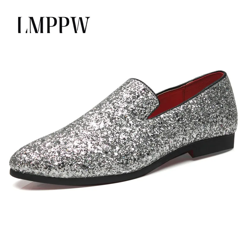 Europe Style Men's Loafers Fashion Breathable Leather Casual Shoes Big Size 38-48 Men Flats Wedding Party Loafers Gold Silver
Europe Style Men's Loafers Fashion Breathable Leather Casual Shoes Big Size 38-48 Men Flats Wedding Party Loafers Gold Silver