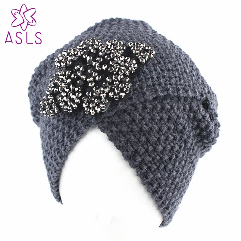 Winter warm caps Luxury Divas Winter Knit Turban Beanie hat jeweled flower indian style head wrap turbante Hair accessories
Winter warm caps Luxury Divas Winter Knit Turban Beanie hat jeweled flower indian style head wrap turbante Hair accessories