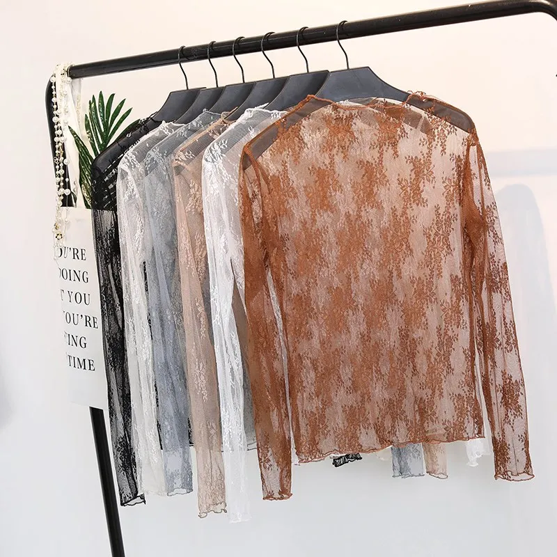 Korean Summer Floral Embroidery Shirt Women Sexy Vintage Mesh Lace Transparent Long Sleeve Blouses Shirts Ladies Tops Female
Korean Summer Floral Embroidery Shirt Women Sexy Vintage Mesh Lace Transparent Long Sleeve Blouses Shirts Ladies Tops Female
