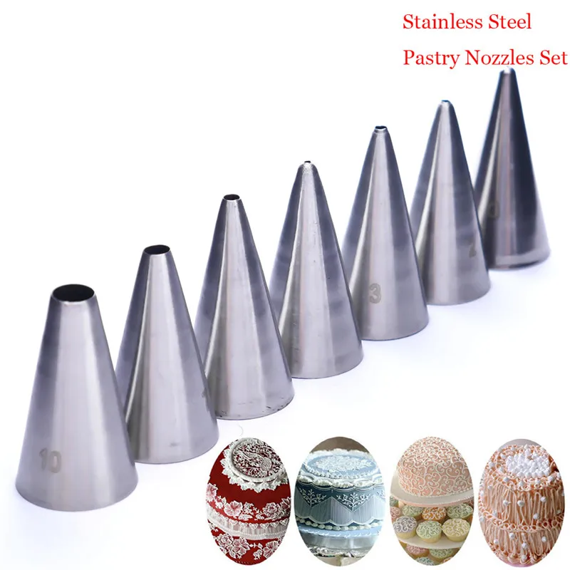 7Pcs/Pack Premium 304 Stainless Steel Pastry Nozzles Set Cake Decorating Metal Cream Tips of Kitchen Accessories Free Shipping
7Pcs/Pack Premium 304 Stainless Steel Pastry Nozzles Set Cake Decorating Metal Cream Tips of Kitchen Accessories Free Shipping