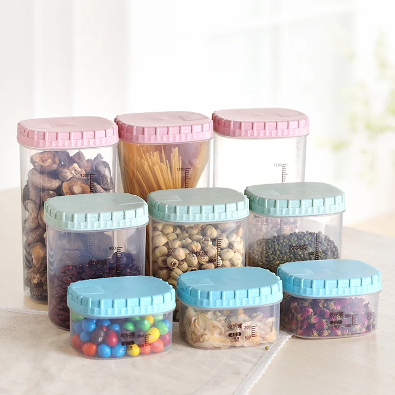 Wheat Straw Sealed Cans Kitchen Stackable Grains Seal Tank Transparent Food Storage Bottle Plastic Box Hot Sale 3 Sizes
Wheat Straw Sealed Cans Kitchen Stackable Grains Seal Tank Transparent Food Storage Bottle Plastic Box Hot Sale 3 Sizes
