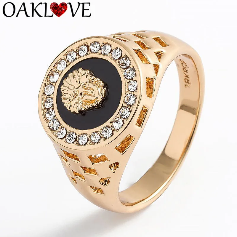 Punk Vintage Lion Head Rings for Men Hip Hop 24K Gold/White Gold Color Crystal Enamel Finger Rings Retro Rock Knight Jewelry
Punk Vintage Lion Head Rings for Men Hip Hop 24K Gold/White Gold Color Crystal Enamel Finger Rings Retro Rock Knight Jewelry