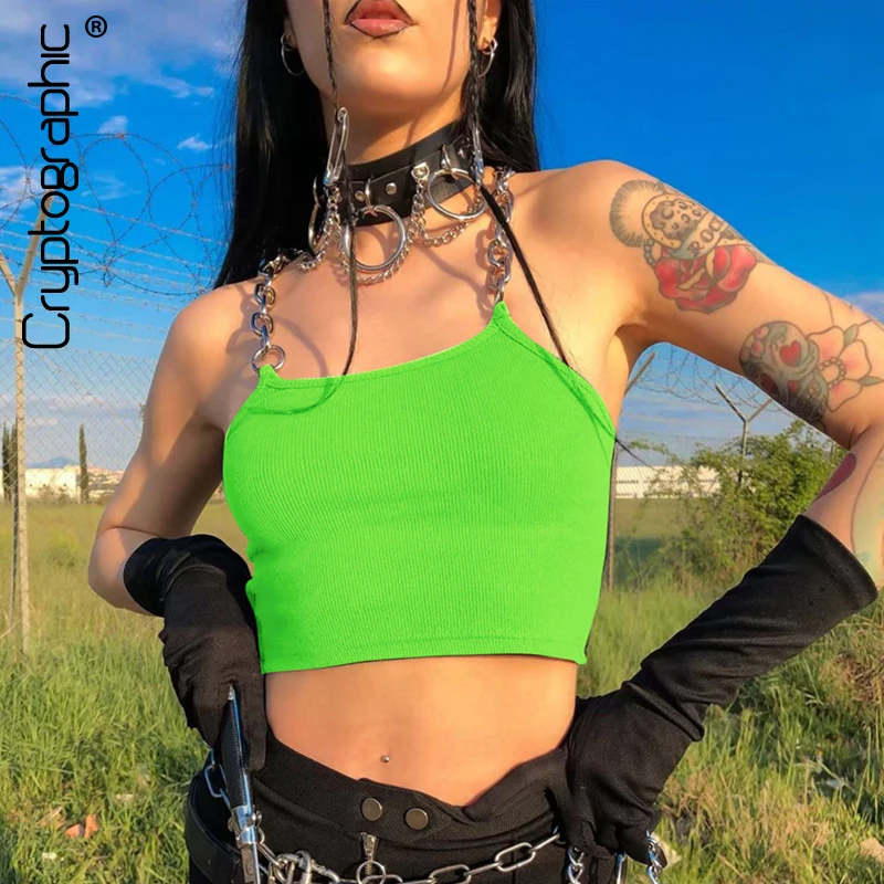 Cryptographic Neon Green Chain Straps Festival Crop Tops Women Sexy Sleeveless Tanks Top 2019 Mujer Streetwear Cropped Feminino
Cryptographic Neon Green Chain Straps Festival Crop Tops Women Sexy Sleeveless Tanks Top 2019 Mujer Streetwear Cropped Feminino