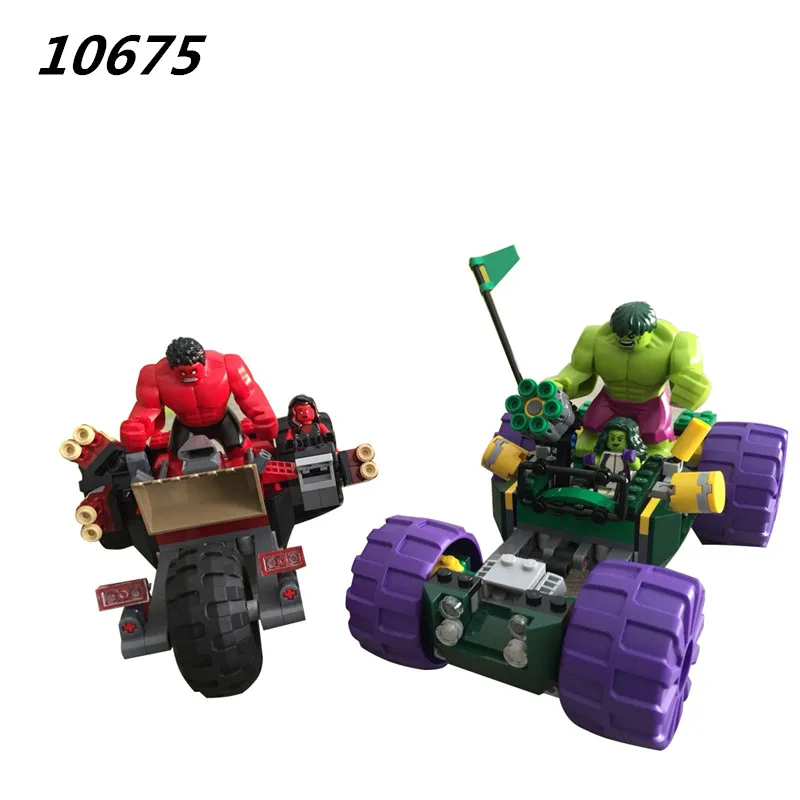 387pcs New Legoing Marvel Moive Super Heroes Green Hulk Vs Red Hulk Team Vehicle Building Block Bricks Toy Children Gifts 
387pcs New Legoing Marvel Moive Super Heroes Green Hulk Vs Red Hulk Team Vehicle Building Block Bricks Toy Children Gifts
