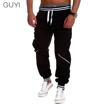 GUYI Black Striped Waist Sport Pants Men Drawstring Full Length Rib Ankle Bottoms Male Grey Fashion Casual Fitness Gymwear
GUYI Black Striped Waist Sport Pants Men Drawstring Full Length Rib Ankle Bottoms Male Grey Fashion Casual Fitness Gymwear