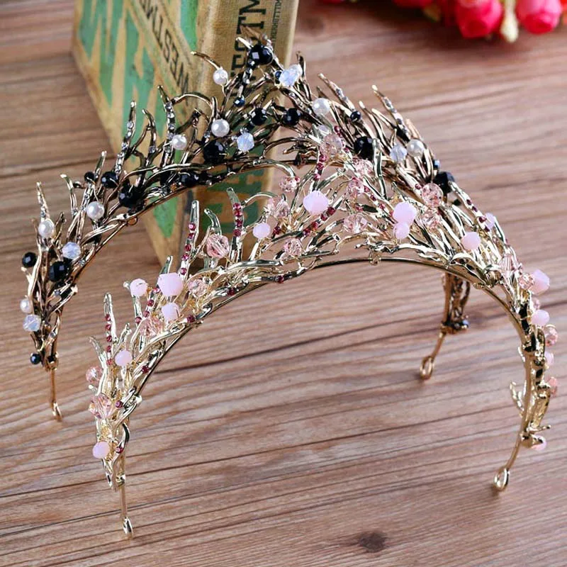 Fashion Pink Crystal Bride Tiara and Crown Headband Hair Jewelry Princess Coronet for Wedding Party Costume Hair Ornaments VL
Fashion Pink Crystal Bride Tiara and Crown Headband Hair Jewelry Princess Coronet for Wedding Party Costume Hair Ornaments VL