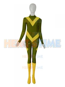 

X-Men Costume Hope Summers Superhero Costumes Yellow Army Green Lycra Spandex Halloween Cosplay Zentai Suit