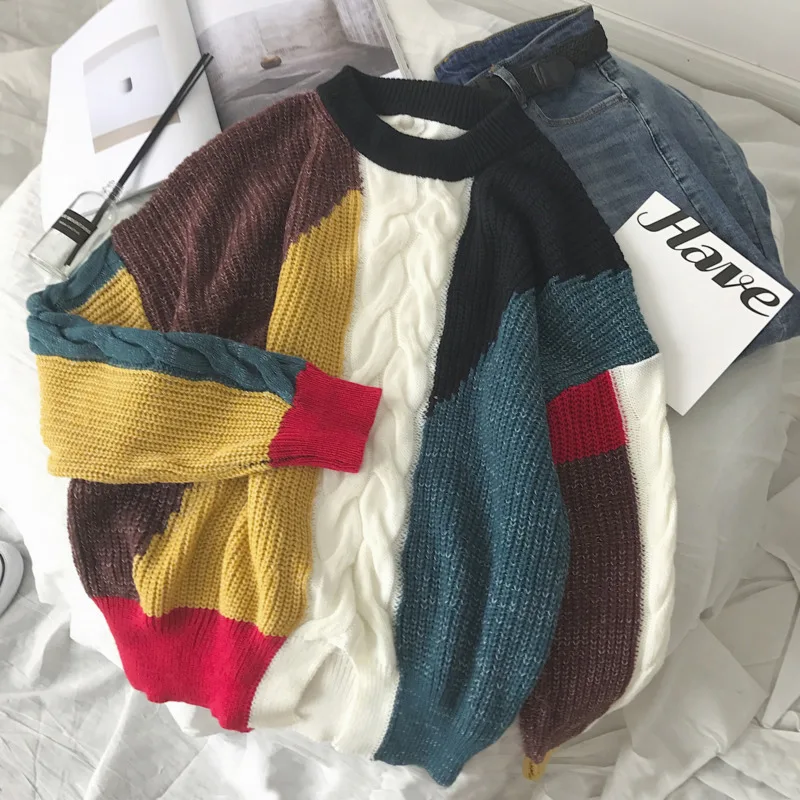 Winter New Sweater Men Warm Fashion Contrast Color Casual O-neck Sweater Pullover Man Streetwear Wild Hip-hop Loose Sweater
Winter New Sweater Men Warm Fashion Contrast Color Casual O-neck Sweater Pullover Man Streetwear Wild Hip-hop Loose Sweater