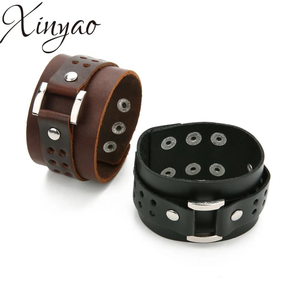 XINYAO 2019 Punk Wide Leather Bracelet For Men Women Retro Leather Cuff Bracelet with Adjustable Clasp Wide Bracelets Jewelry
XINYAO 2019 Punk Wide Leather Bracelet For Men Women Retro Leather Cuff Bracelet with Adjustable Clasp Wide Bracelets Jewelry