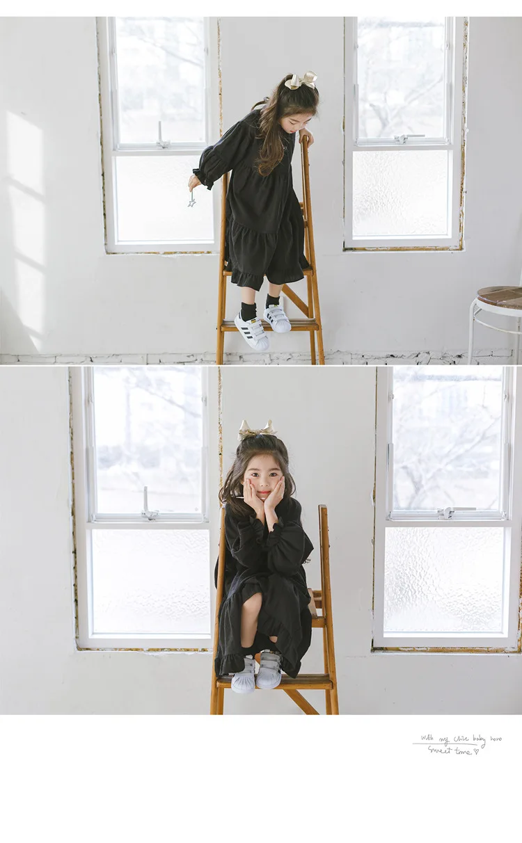 Cute Korean Girl Dress Spring Casual Fashion Teen Children Clothing 2019 New Long Sleeve Kids Clothes For Girls Dresses 14 Years (11)