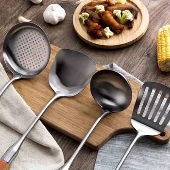 1pcs Kitchenware Wooden Handle Stainless Steel Turner Spatula Soup Spoon Colander Kitchen Tableware Dinnerware Tools
1pcs Kitchenware Wooden Handle Stainless Steel Turner Spatula Soup Spoon Colander Kitchen Tableware Dinnerware Tools