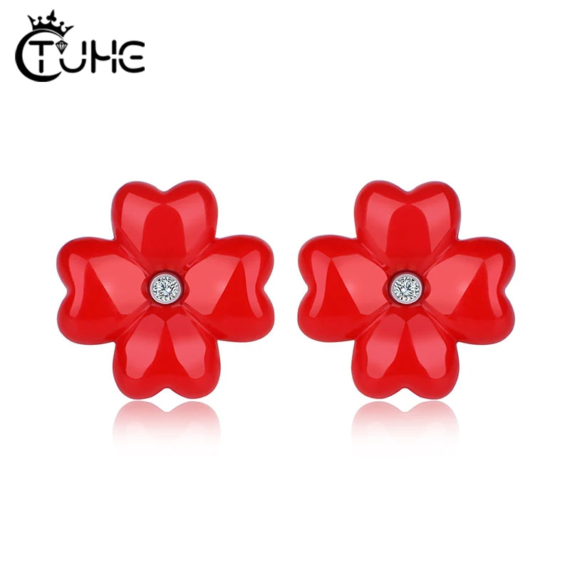 Red Spray Paint Flower Stud Earrings For Women Stainless Steel Ceramic Material Cute Sweet Jewelry Korean Earring Plant Earring
Red Spray Paint Flower Stud Earrings For Women Stainless Steel Ceramic Material Cute Sweet Jewelry Korean Earring Plant Earring