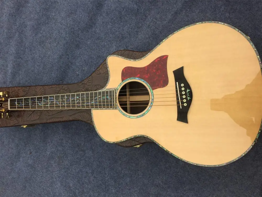 

Custom 916 Acoustic Guitar,Ebony Fingerboard Guitar,Abalone inlay and binding,Solid spruce top 41" Guitar Acoustic,Free shipping